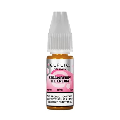 ELF BAR - ELFLIQ - STRAWBERRY ICE CREAM - 10ML NIC SALT (Box of 10)