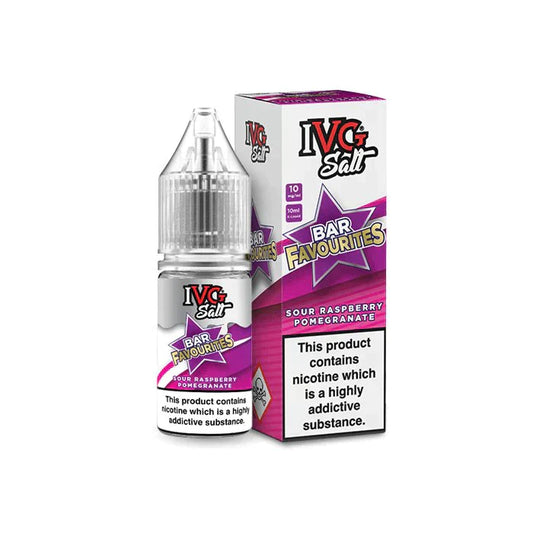 IVG SALTS - BAR FAVOURITES - SOUR RASPBERRY POMEGRANATE - 10ML