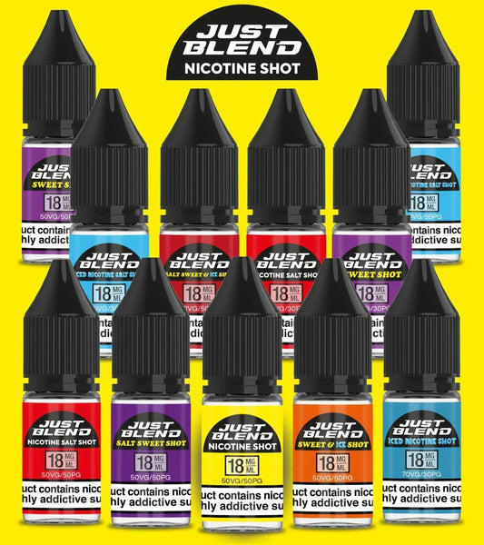 Just Blend Iced Nicotine Salt Shots - 18mg/70vg - Box Of 100