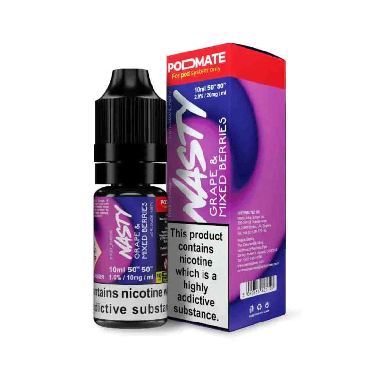 NASTY JUICE PODMATE - GRAPE MIX BERRIES - 10ML NIC SALT- Box of 10