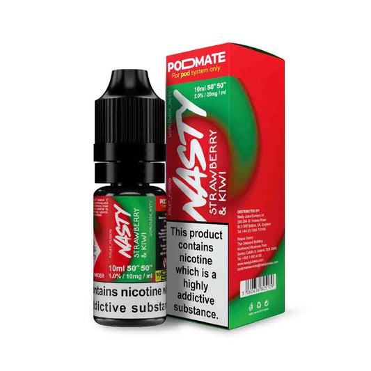 NASTY JUICE PODMATE - STRAWBERRY KIWI - 10ML NIC SALT- Box of 10