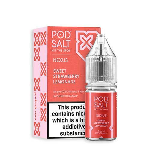 POD SALT - NEXUS - SWEET STRAWBERRY LEMONADE - 10ML NIC SALT- Pack Of 5